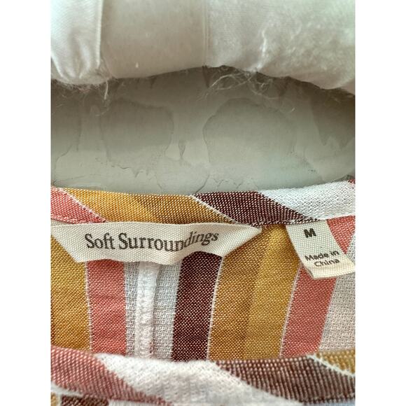 SOFT SURROUNDINGS | Striped Gauze Top Coastal Multicolor | Size Medium - Picture 6 of 6